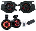 (2) Memphis Audio RZR65FE Pods+LED Tower Sizepeakers+Amp For 2014+ Polaris RZR