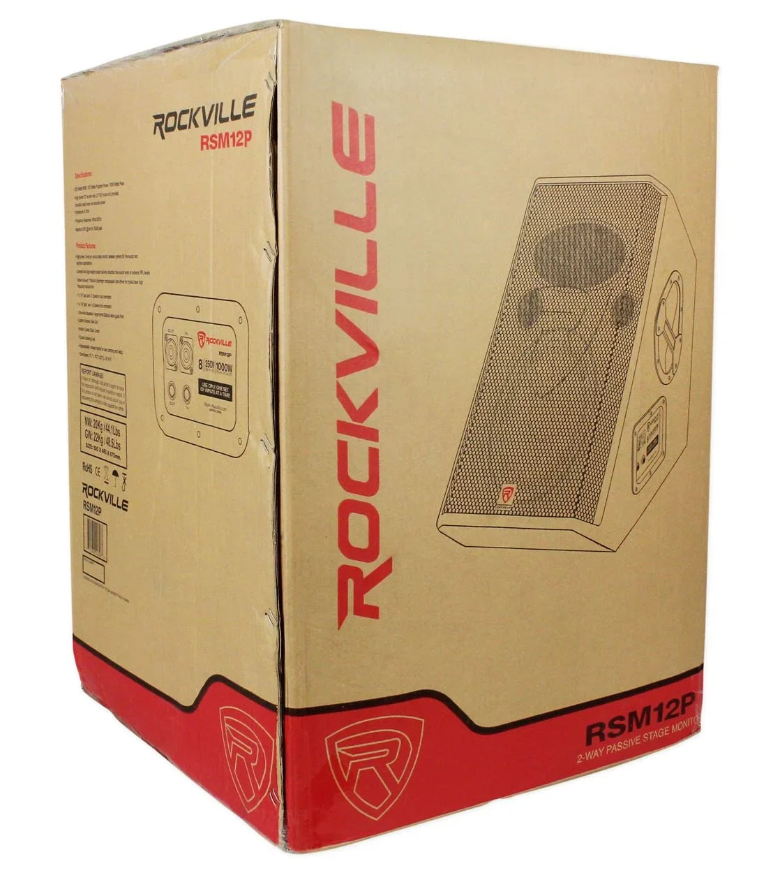 (2) Rockville RSizeM12P 12" 1000 Watt 2-Way Passive Sizetage Floor Monitor Sizepeakers