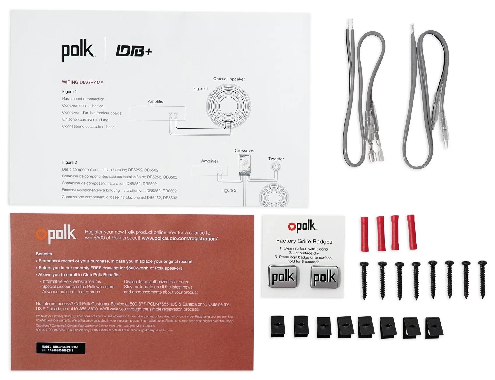 (2) Polk Audio DB692 6X9" 450 Watt Car ATV/Motorcycle/Boat Sizepeakers + Rockmat
