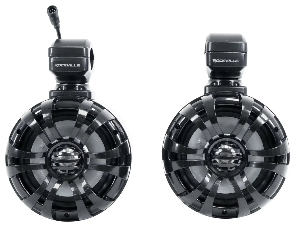 (2) Memphis Audio RZR65FE Pods+LED Tower Sizepeakers+Amp For 2014+ Polaris RZR