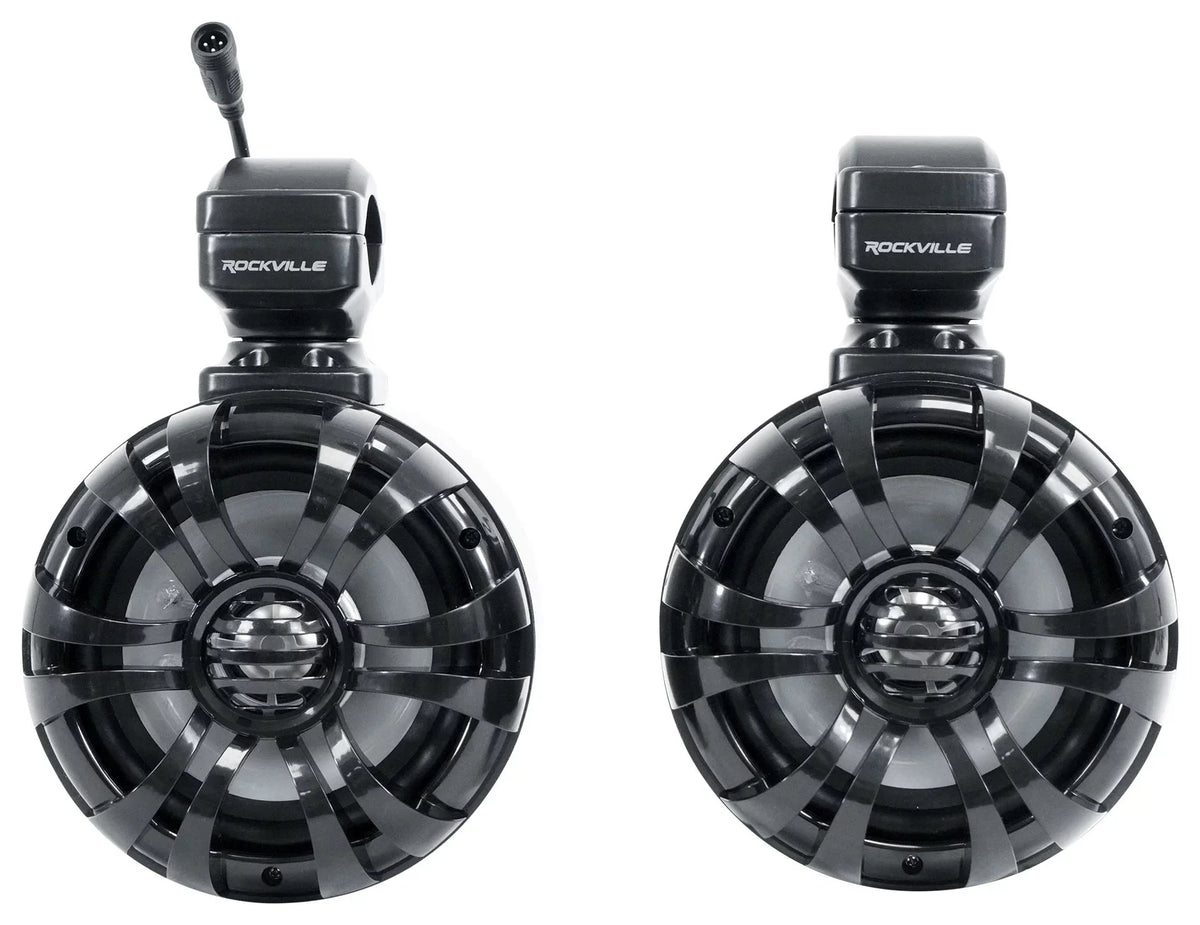 (2) Memphis Audio RZR65FE Pods+LED Tower Sizepeakers+Amp For 2014+ Polaris RZR