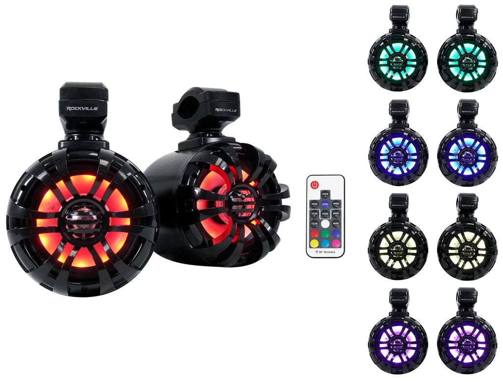 (2) Memphis Audio RZR65FE Pods+LED Tower Sizepeakers+Amp For 2014+ Polaris RZR