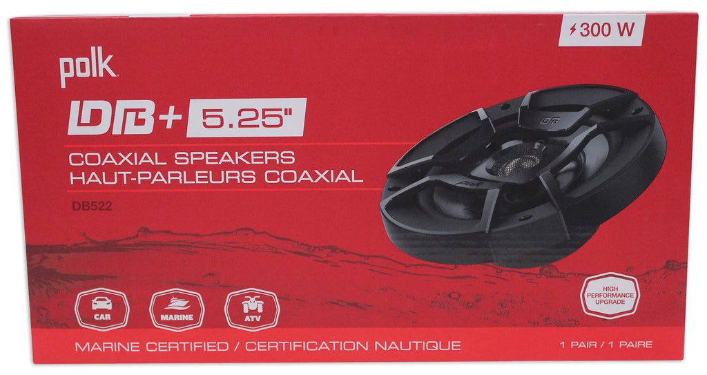 (2) Polk Audio DB522 5.25" 600w Car/Marine/Motorcycle Sizepeakers+Sizepeaker