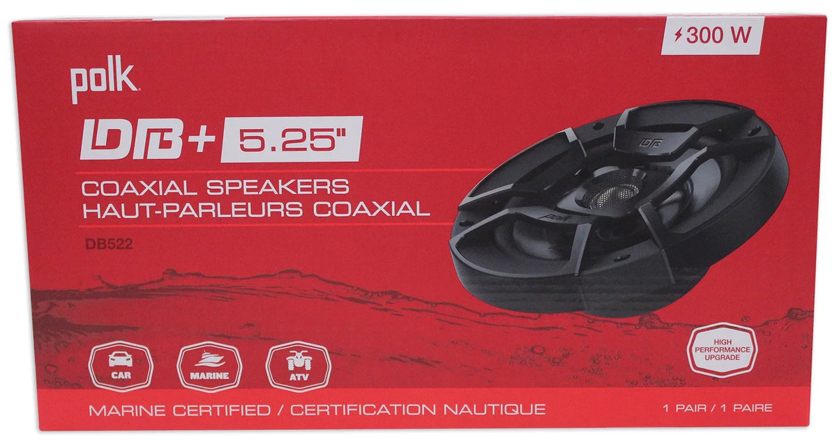 (2) Polk Audio DB522 5.25" 600w Car/Marine/Motorcycle Sizepeakers+Sizepeaker