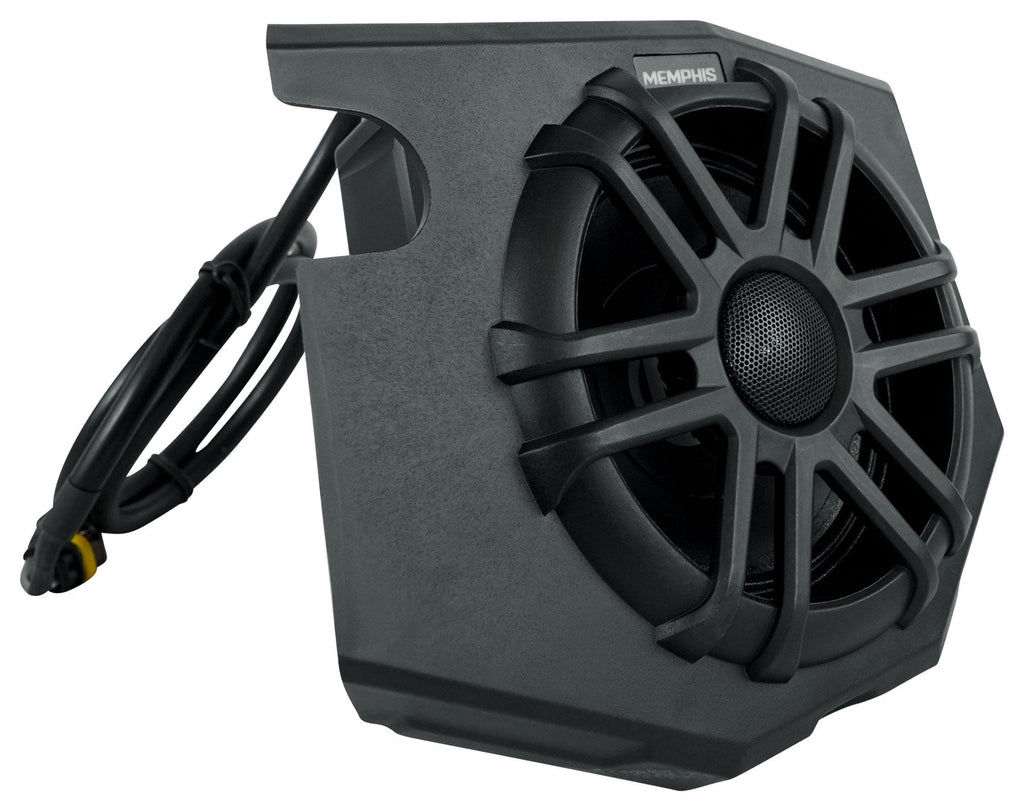 (2) Memphis Audio RZR65FE Pods+LED Tower Sizepeakers+Amp For 2014+ Polaris RZR