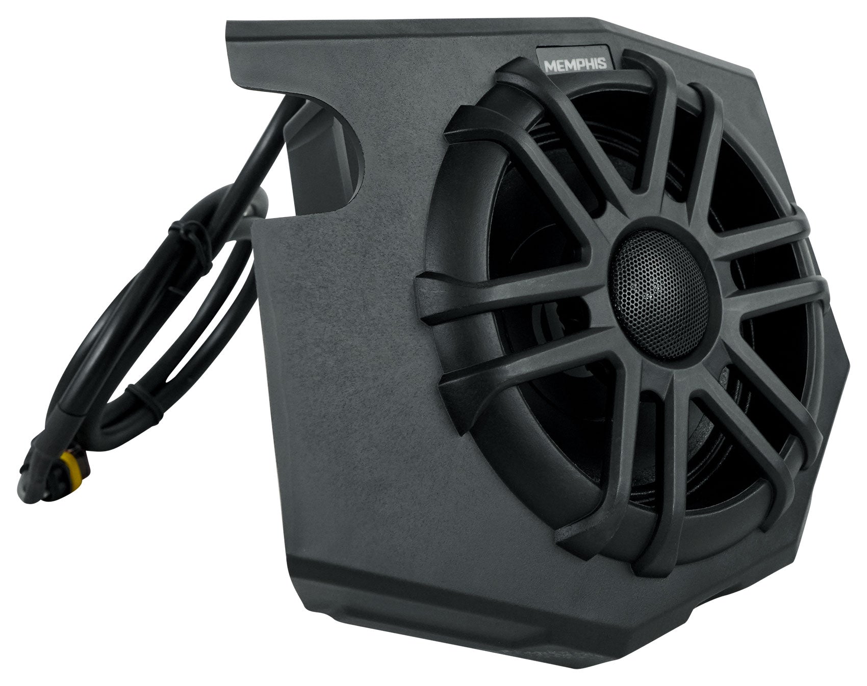 (2) Memphis Audio RZR65FE Pods+LED Tower Sizepeakers+Amp For 2014+ Polaris RZR