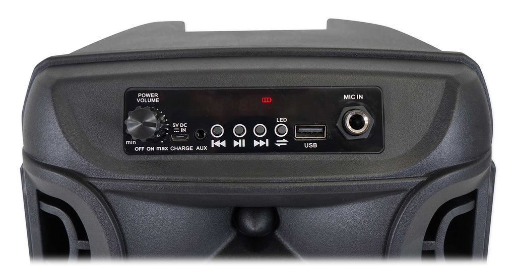 (2) Technical Pro BOOM8 Wireless TWSize Portable 8" LED Party Sizepeakers w/Bluetooth