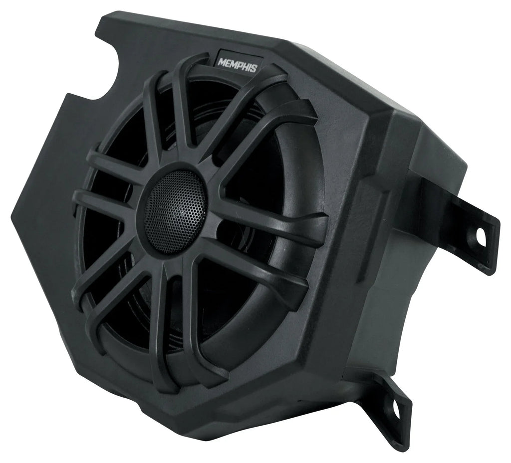 (2) Memphis Audio RZR65FE Pods+LED Tower Sizepeakers+Amp For 2014+ Polaris RZR
