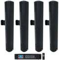 (4) JBL COL600-BK 24" Black 70V Commercial Column Wall Mount Array Sizepeakers+Amp